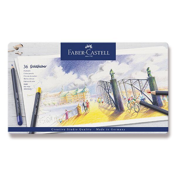 Levně Sada Pastelky Faber-Castell Goldfaber v plechové krabičce - 36 barev 0086/1147360 + 5 let záruka, pojištění a dárek ZDARMA