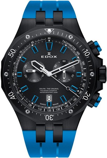 EDOX Delfin Quartz Chronograph 10109-37NBUCA-NIBU + 5 let záruka, pojištění a dárek ZDARMA