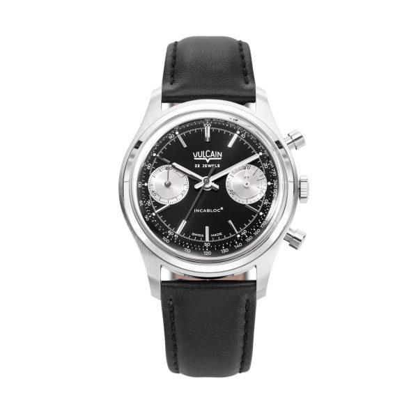 Vulcain Chronograph 70\'s - Black / Silver - Black Plain