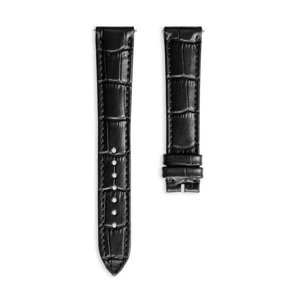 Kožený řemínek Vulcain černý Alligator - 20 mm