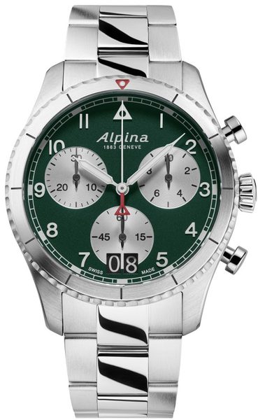 Levně Alpina Startimer Pilot Quartz Chronograph Big Date AL-372GRS4S26B + 5 let záruka, pojištění a dárek ZDARMA