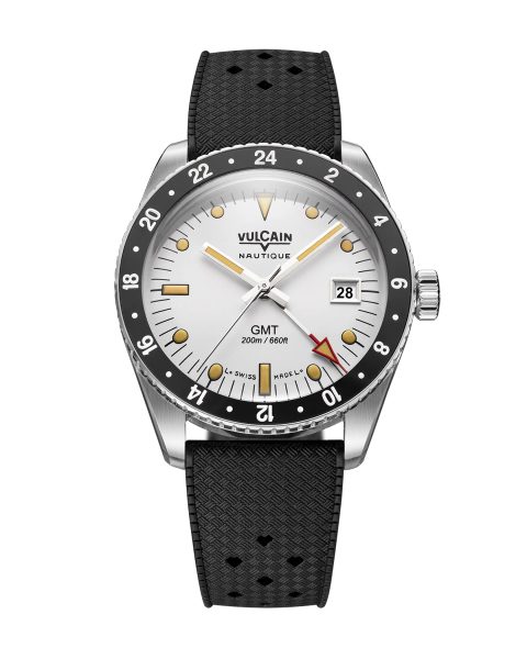 Vulcain Skindiver GMT - White Luminova Beige - Rubber Tropic
