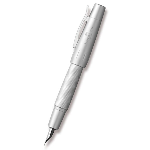 Levně Plnicí pero Faber-Castell E-motion Pure Silver 0021/14867 - hrot F (slabý) + 5 let záruka, pojištění a dárek ZDARMA