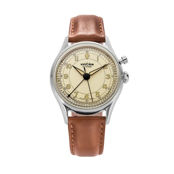 Vulcain Cricket Classique 39 mm - Eggshell - Brown Alligator