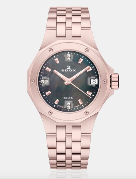 Levně EDOX Delfin The Original Diver Date Lady 53100-37RM-NANRND