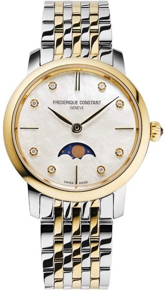 Levně Frederique Constant Slimline Ladies Moonphase Quartz FC-206MPWD1S3B + 5 let záruka, pojištění a dárek ZDARMA