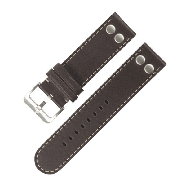 Řemínek Laco Pilot Strap Original - tmavě hnědý - 22 mm - XXL - Prodloužená délka + 5 let záruka, pojištění a dárek ZDARMA