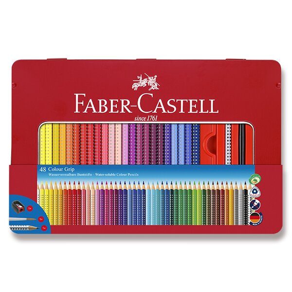 Levně Sada Pastelky Faber-Castell Grip 2001 v plechové krabičce - 48 barev 0086/1124480 + 5 let záruka, pojištění a dárek ZDARMA