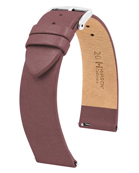 Levně Řemínek Hirsch Cashmere - burgundy - 14 mm - M – Střední délka - 12 mm - Stříbrná