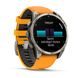 GARMIN FENIX® 8 – 47 MM, AMOLED SAPPHIRE, TITANIUM S ORANGE/GRAPHITE SILIKONOVÝM ŘEMÍNKEM 010-02904-11 - FENIX 8 47MM - ZNAČKY
