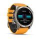 GARMIN FENIX® 8 – 51 MM, AMOLED SAPPHIRE, TITANIUM S ORANGE/GRAPHITE SILIKONOVÝM ŘEMÍNKEM 010-02905-11 - FENIX 8 51MM - ZNAČKY