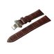 BROWN LEATHER AVIATOR STRAP FOR DOUGLAS V.3.20.0.141.4 - BUTTERFLY BUCKLE/SILVER - STRAPS - ACCESSORIES