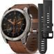GARMIN FENIX® 8 – 51 MM, AMOLED SAPPHIRE, TITANIUM / BROWN LEATHER BAND 010-02905-40 - FENIX 8 51MM - MĂRCI