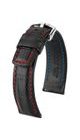ŘEMÍNEK HIRSCH GRAND DUKE - ČERNÝ, ČERVENÉ PROŠITÍ - STRAPS - ACCESSORIES