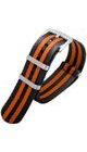 STRAP NATO SPORTS STRIPES, BLACK-ORANGE 20 MM - STRAPS - ACCESSORIES