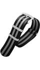STRAP NATO SPORTS STRIPES, BLACK-GREY 22 MM - STRAPS - ACCESSORIES