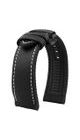 RUBBER STRAP WITH BLACK BUTTERFLY BUCKLE - BLACK/WHITE STITCHING - STRAPS - ACCESSORIES