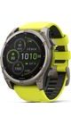 GARMIN FENIX® 8 – 51 MM, SOLAR, SAPPHIRE SAPPHIRE, TITANIUM S YELLOW/GRAPHITE SILIKONOVÝM ŘEMÍNKEM 010-02907-21 - FENIX 8 51MM - MĂRCI