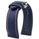 Nylon/rubber strap with silver butterfly buckle - blue