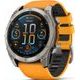 Garmin Fenix® 8 – 51 mm, AMOLED Sapphire, Titanium s Orange/Graphite silikonovým řemínkem 010-02905-11