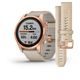 Garmin Fenix 7S PRO Sapphire Solar Titan Rose Gold/ Limestone Leather Band - 010-02539-35