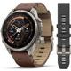 Garmin Fenix® 9 Pro inReach - 47 mm, Titanium s koženým řemínkem Walnut 010-04336-41
