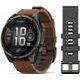 Garmin fēnix® 8 Pro – 47 mm, AMOLED Sapphire, Carbon grey DLC titanium s Chestnut koženým řemínkem 010-03198-40