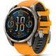 Garmin Fenix® 8 – 47 mm, AMOLED Sapphire, Titanium s Orange/Graphite silikonovým řemínkem 010-02904-11