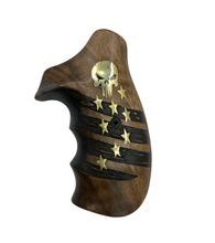 Střenky KSD Smith & Wesson K/L rám round butt ořech s bronzovým motivem