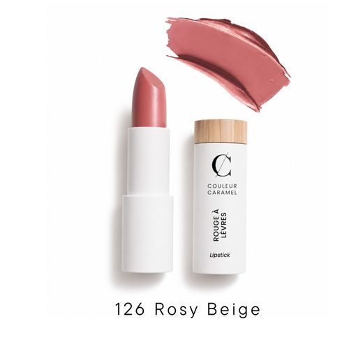 Couleur Caramel Bio rtěnka matná - CELÝ PRODUKT (refill + obal) (n°126 Rosy beige refill)