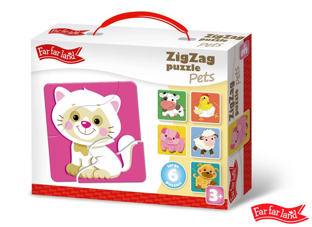 Levně Far Far Land Puzzle ZigZag mazlíčci 6 obrázků, Far Far Land, W022253
