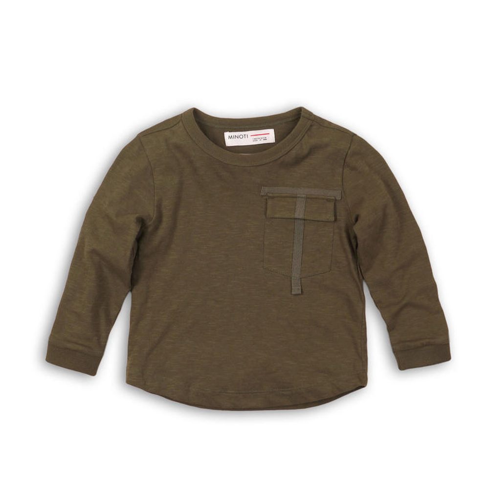 Levně Tričko chlapecké s dlouhým rukávem, Minoti, RANGER 5, khaki - 68/80 | 6-12m