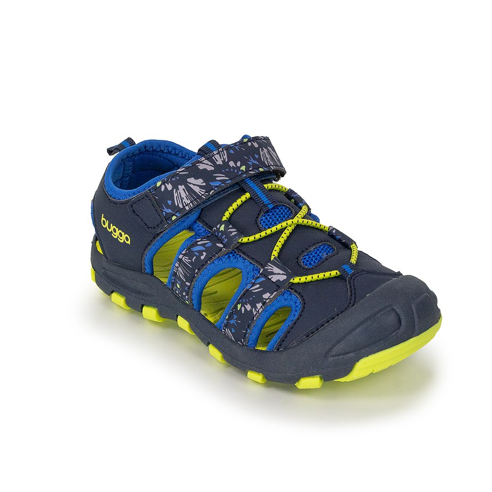 Chlapčenské sandále BUGGA LUMA Dark Blue/Yellow - tmavomodré - 27