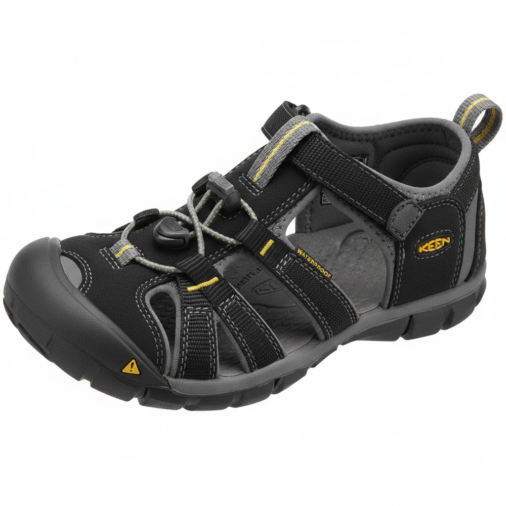 Dětské sandály SEACAMP II CNX, black/yellow, Keen, 1012064, černá - 29