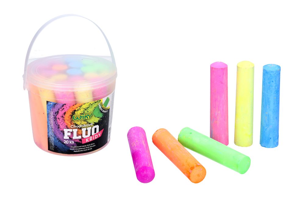 Chodníkové křídy FLUO 20ks, Wiky, W016880