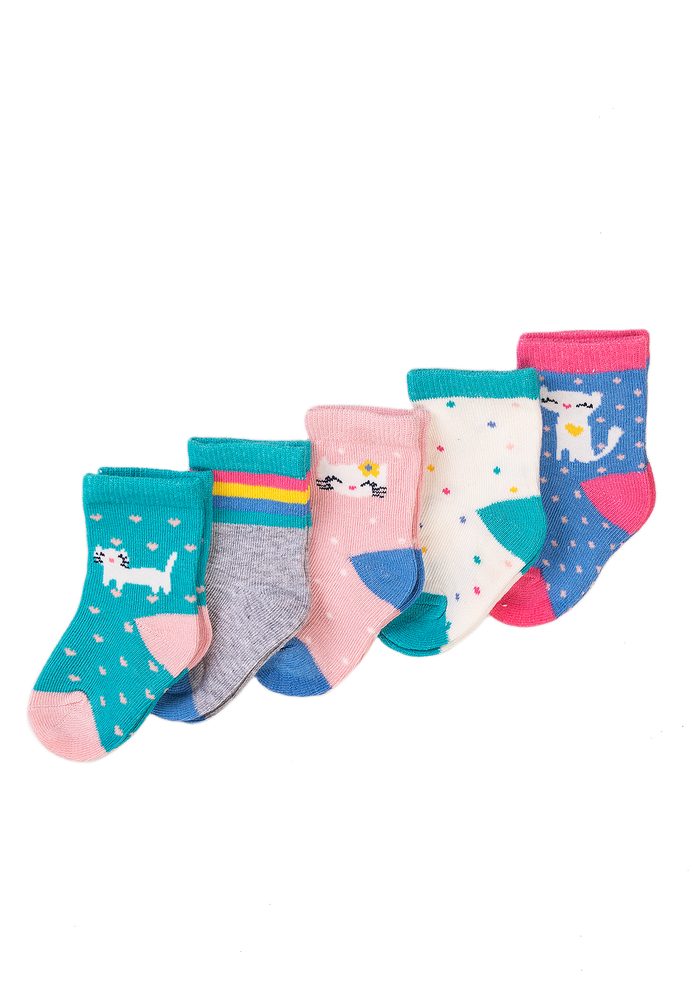 Levně Ponožky dívčí 5pack, Minoti, NBG SOCK 18, holka - 68/80 | 6-12m