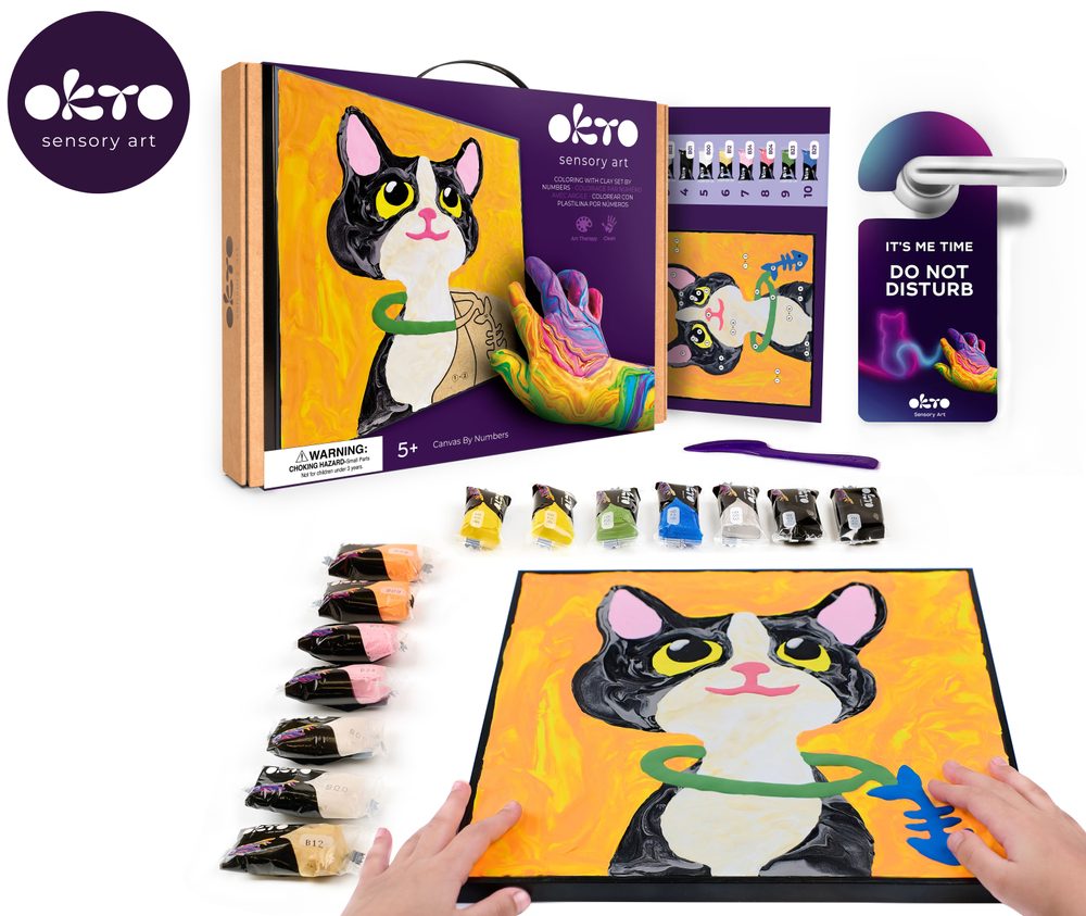 OKTO Festmény szám szerint "Macska" 29x29 cm, OKTO, W051110