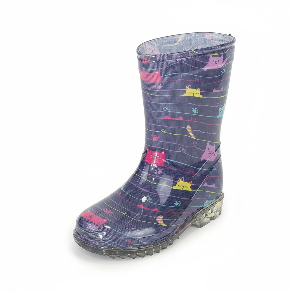 dívčí holínky PVC - potisk kočičky, Pidilidi, PL0041-04,  modrá - 24