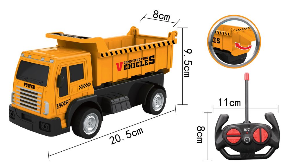 RC stavební sklápeč 20,5 cm, Wiky RC, W007677