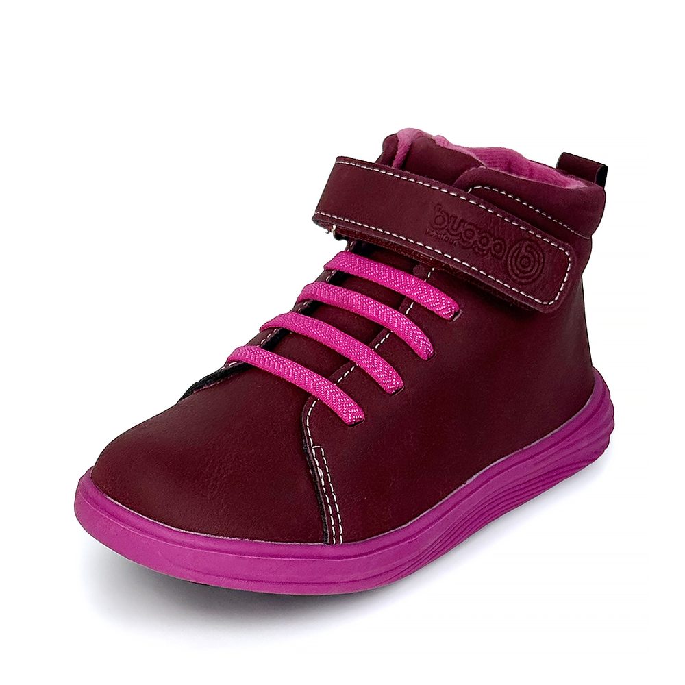 Dívčí celoroční barefoot boty Bugga KAMA Burgundy B00200-07 - 31
