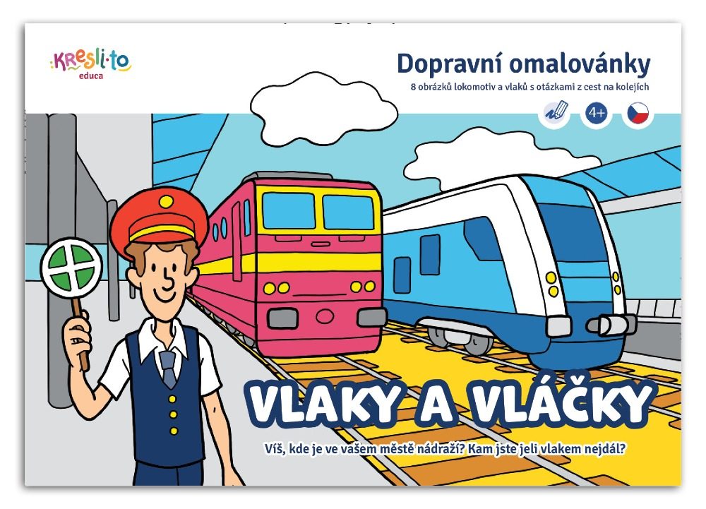 Vlaky a vláčky - Dopravní omalovánky A5, Imagu, W037126