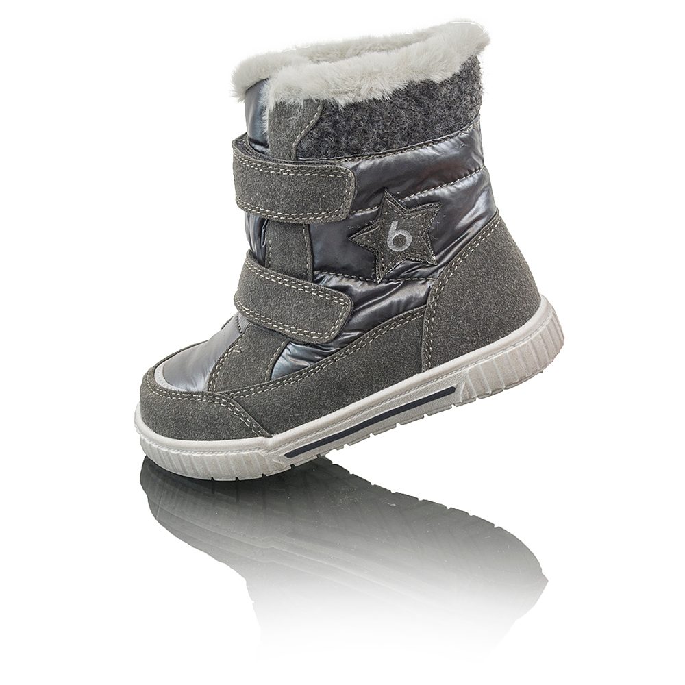 Levně dětské zimní boty s kožíškem POLARFOX, 2 suché zipy, BUGGA, B00172-10, černá - 23
