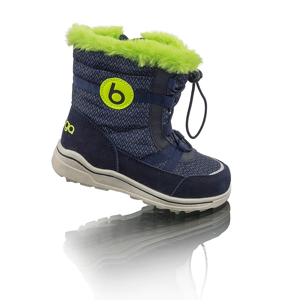 Levně chlapecké zimní boty s kožíškem ICEFOX, stahování, boční zip, BUGGA, B00170-04, modrá - 25
