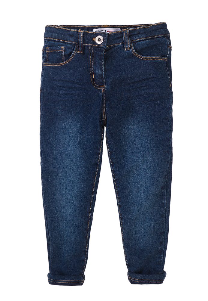 Levně Kalhoty dívčí podšité džínové s elastanem, Minoti, 8GLNJEAN 2, modrá - 80/86 | 12-18m