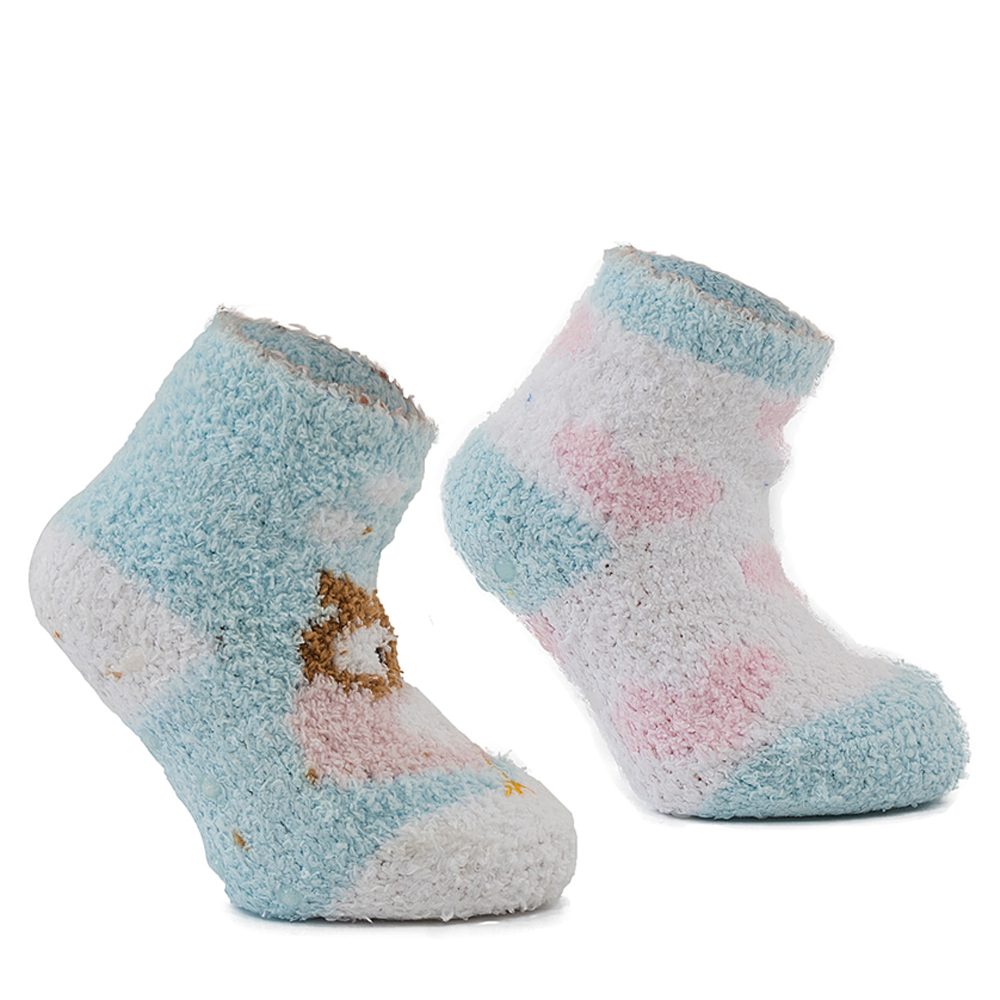 ponožky dívčí FLUFFY s protiskluzem - 2pack, Pidilidi, PD0147-01, holka - 12-24m
