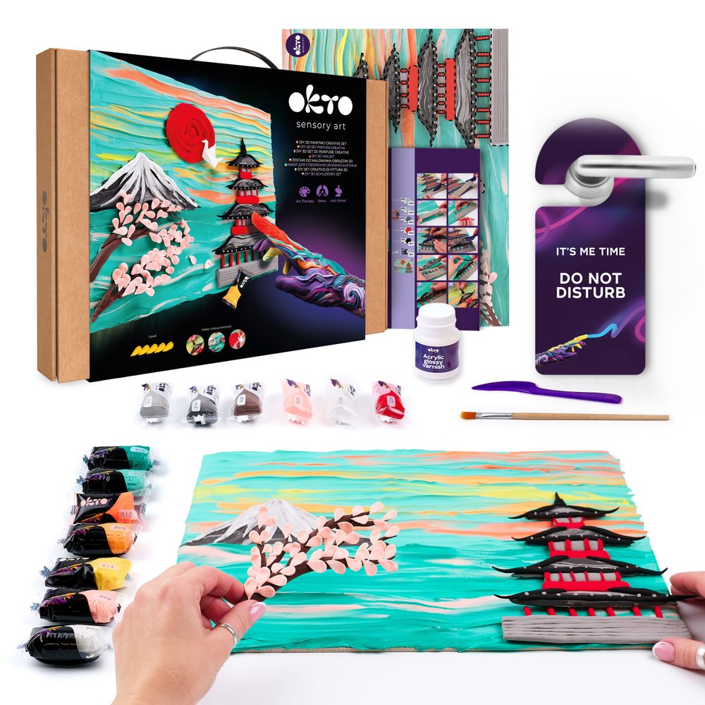OKTO Výtvarný set malování hmotou #Japan 30x40 cm, OKTO, W060505
