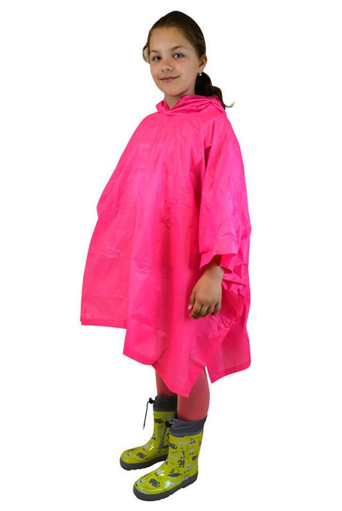 Poncho PVC neon, pidilidi, pl0066, rózsaszín - dětská