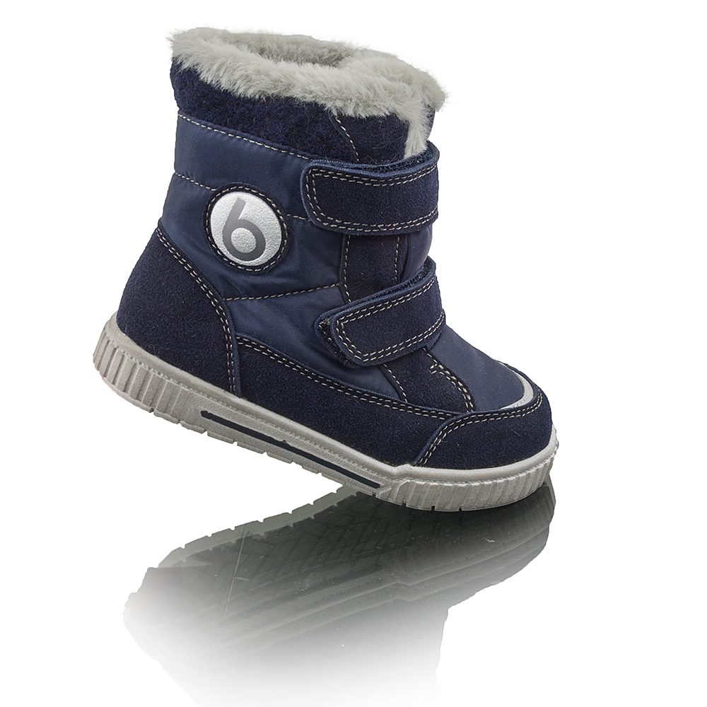 dětské zimní boty s kožíškem POLARFOX, 2 suché zipy, BUGGA, B00173-04, modrá - 32