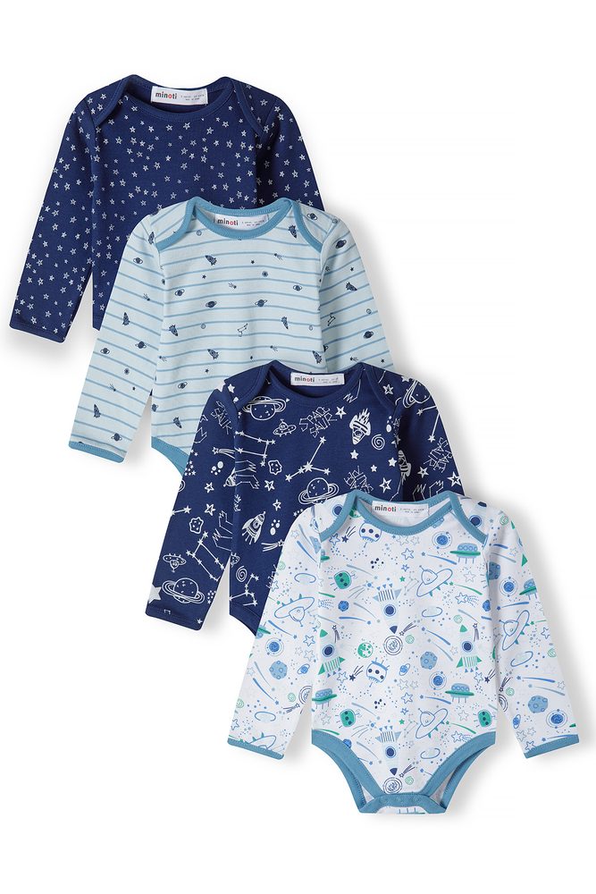 E-shop Detské body 4pack, Minoti, 15mbaby 8, modré - 74/80 | 9-12m