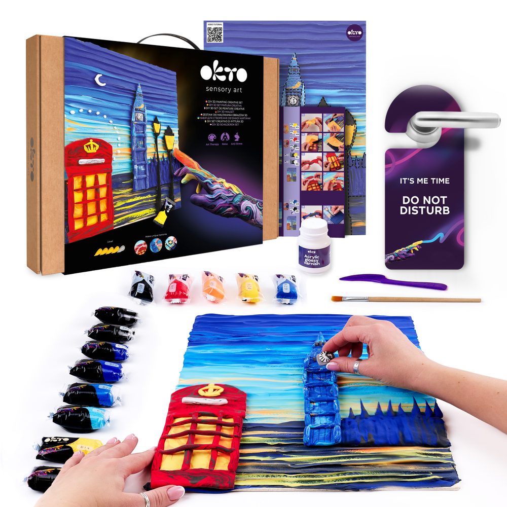 OKTO Výtvarný set malování hmotou #Londoncity 30x40 cm, OKTO, W060504